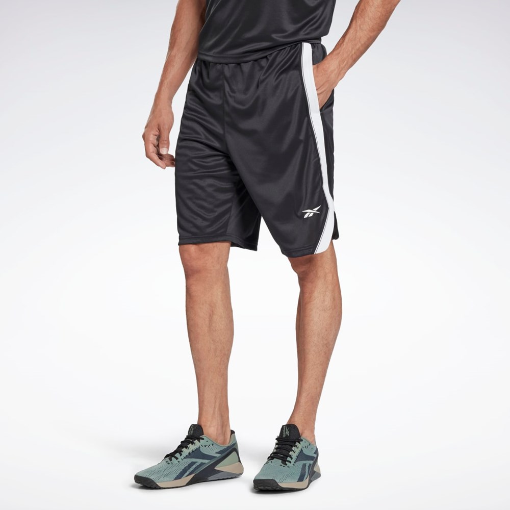 Reebok Workout Ready Mesh Shorts Czarne | XLRW-84925